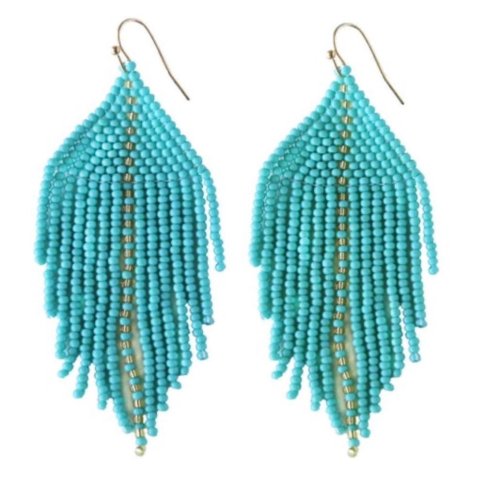FOSTERIE Raya Beaded Earrings Turquoise - NEW WITH TAGS